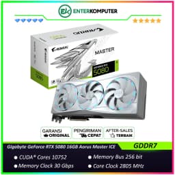 Gigabyte GeForce RTX 5080 16GB GDDR7 Aorus Master ICE - GV-N5080AORUSM ICE-16GD